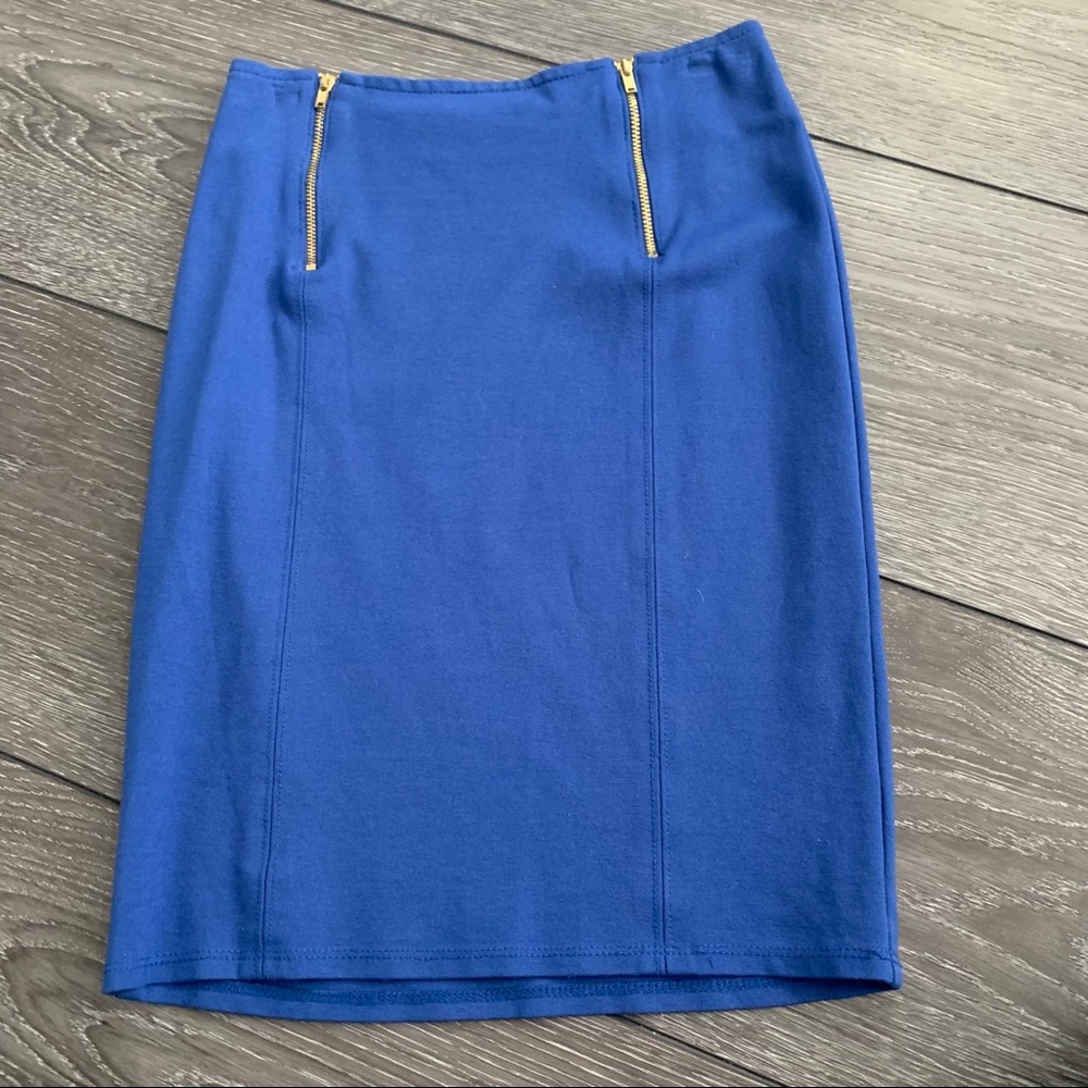 Dark blue zippered mini skirt XS